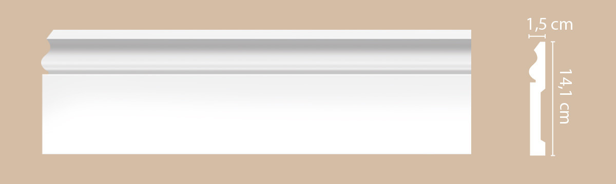 Плинтус напольный DECOMASTER Артпрофиль - белый (под покраску) А035/14 2000*141*15мм