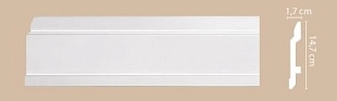 Плинтус напольный DECOMASTER Артпрофиль - белый (под покраску) А104/18 2000*147*17мм(Снят с произ!)