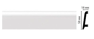Плинтус напольный DECOMASTER Дюропрофиль - белый (под покраску) D231/33 2000*58*18мм