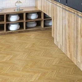 Пробковый пол CORKSTYLE CHEVRON 1235*305*6мм (3,01м2-8шт) клеевая CHEVRON GOLD