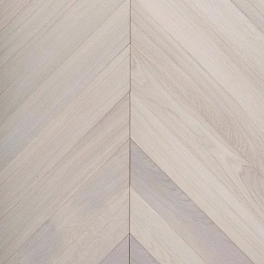 Инженерная доска Елка Французская Lab Arte Chevron Дуб Селект Чегет белый лак 700/610х90х15/3/ 45°