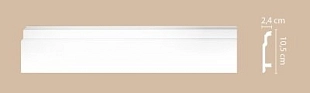 Плинтус напольный DECOMASTER Артпрофиль - белый (под покраску) А155/16 2000*105*24мм