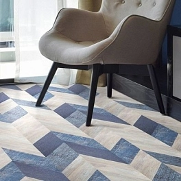 Пробковый пол CORKSTYLE CHEVRON 1235*305*6мм (3,01м2-8шт) клеевая CHEVRON BLUE